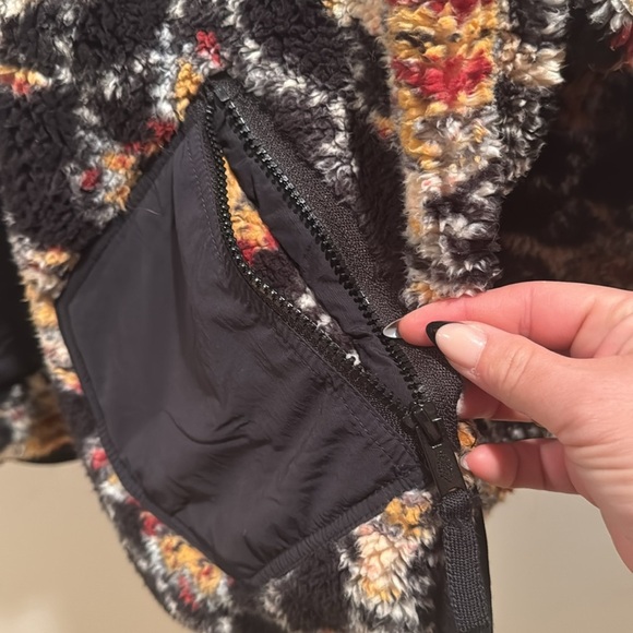 Free People Movement Elevation Jacquard Reversible Fleece Hooded Jacket Small - Picture 6 of 11